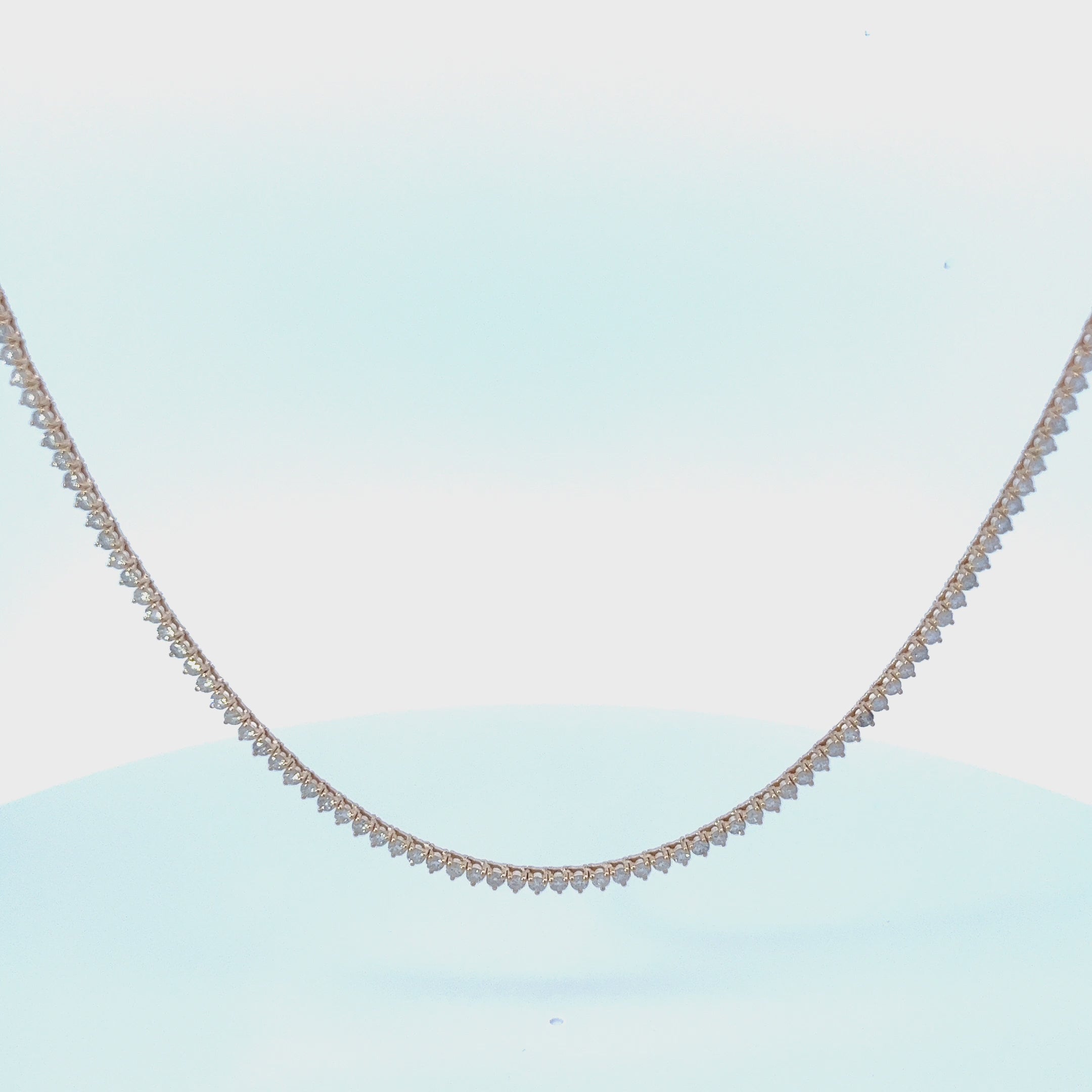 Diamond Tennis Necklace (5.50 ct.) 2 mm 3-Prongs Setting in 14K Gold