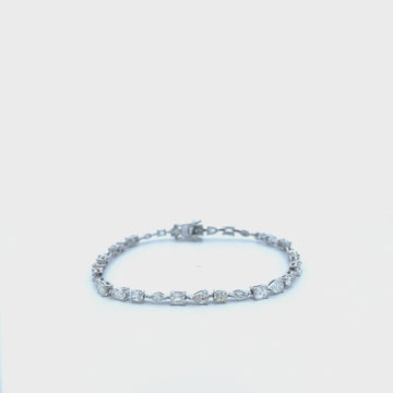 Multi Shape Diamond Bracelet (3.80 ct.) 18K Gold