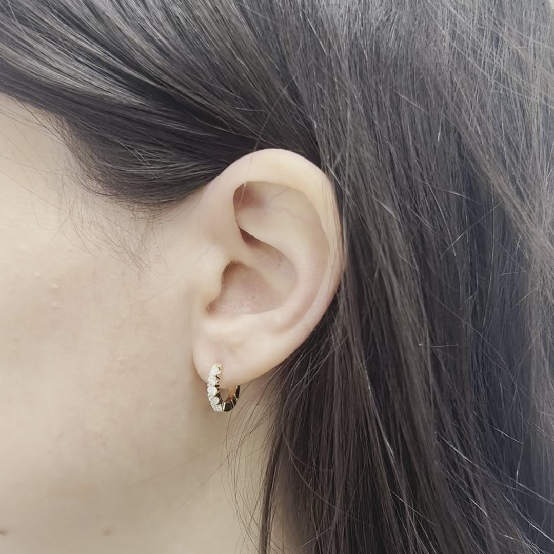 Diamond Huggies Hoop Earrings (0.50 ct.) in 14K Gold