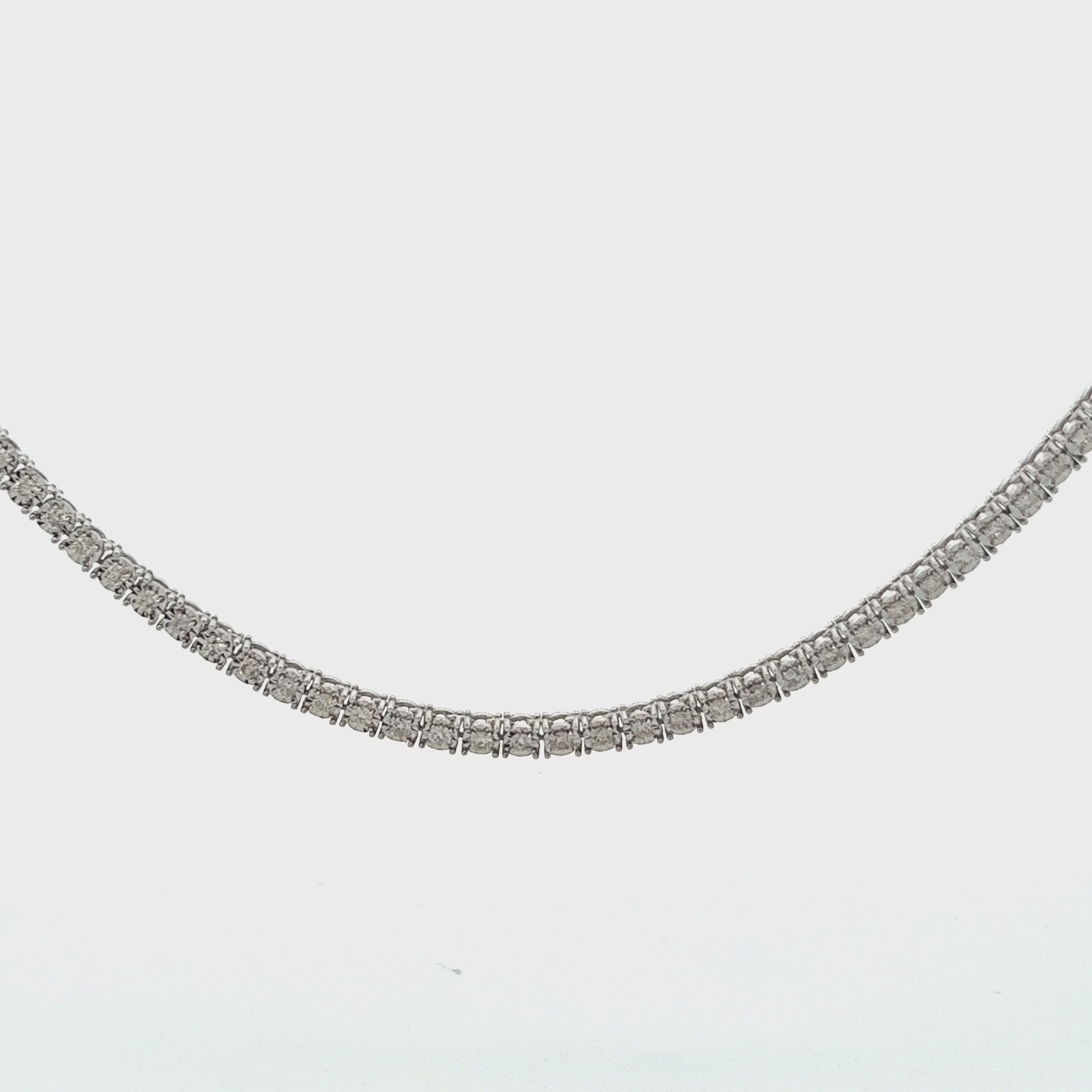 Diamond Tennis Necklace (4.00 ct.) 2 mm Illusion Setting in 14K Gold