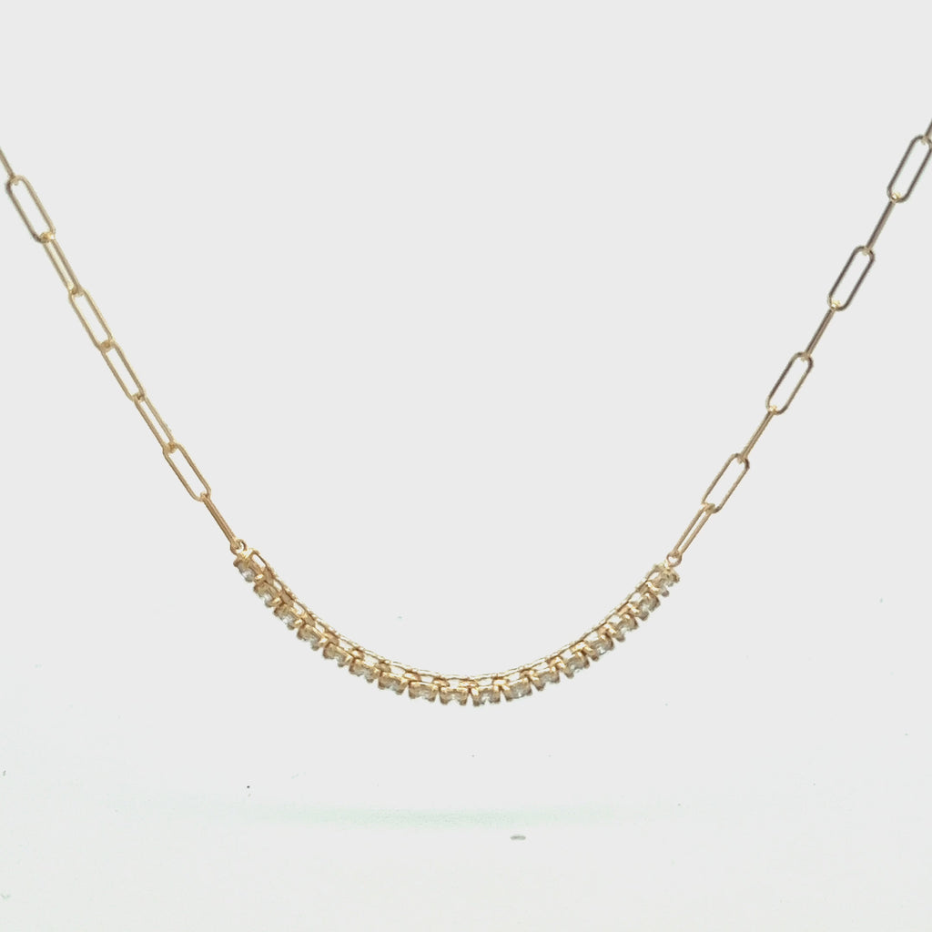 Paper Clip Chain Diamond Necklace (0.70 ct.) in 14K Gold