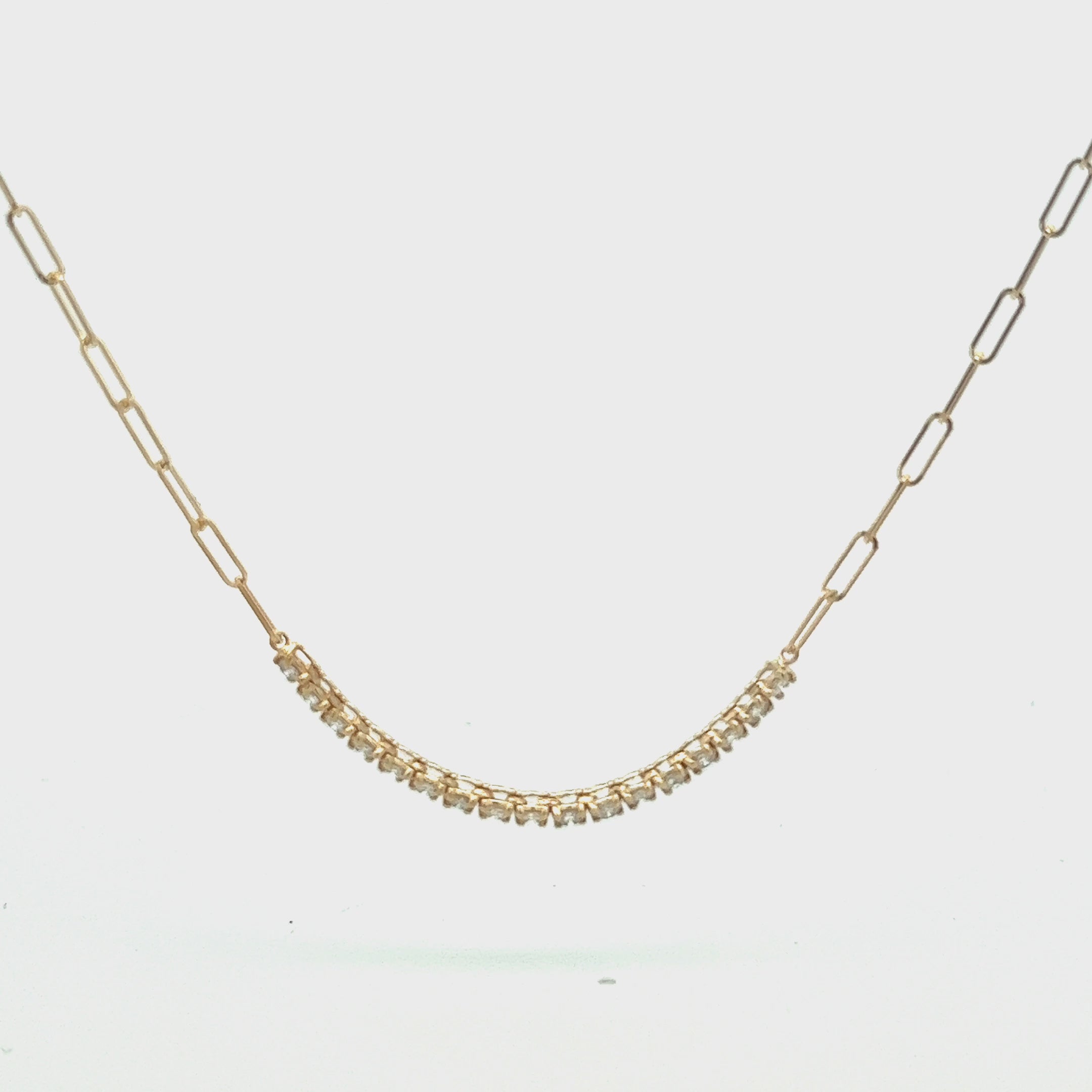 Paper Clip Chain Diamond Necklace (0.70 ct.) in 14K Gold