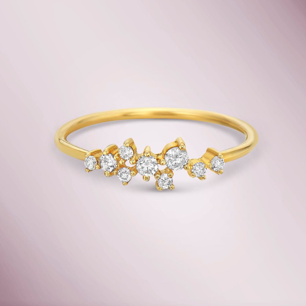 Ready to Ship 9 Diamonds Fashion Ring (0.21 ct.) in 14K Gold