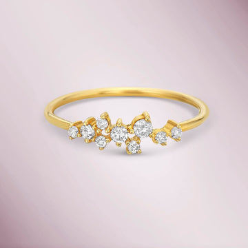 Ready to Ship 9 Diamonds Fashion Ring (0.21 ct.) in 14K Gold