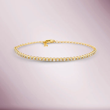 Adjustable Diamond Tennis Bracelet (0.70 ct.) Buttercup Setting in 14K Gold