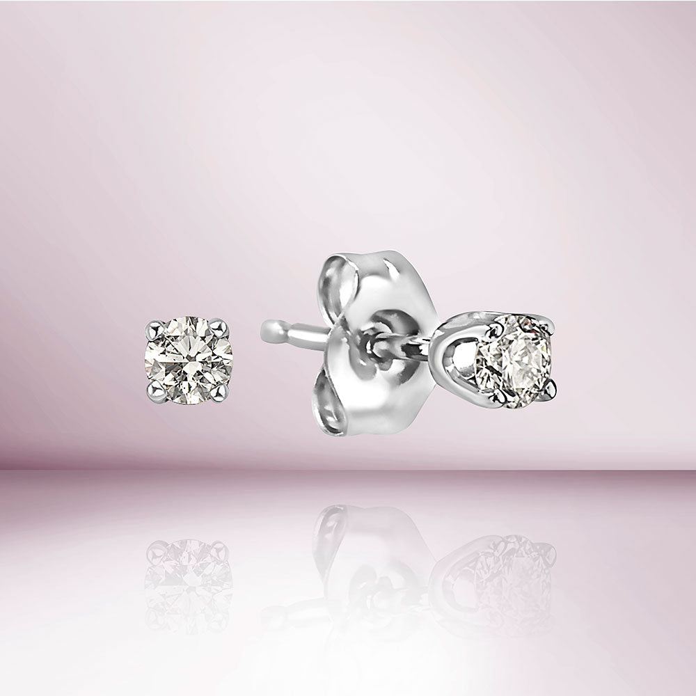 Colorless Round Diamond Stud Earring (0.20 ct.) in 14K Gold