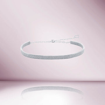 Diamond Choker Necklace (6.00 ct.) 4-Prong Setting in 14K Gold