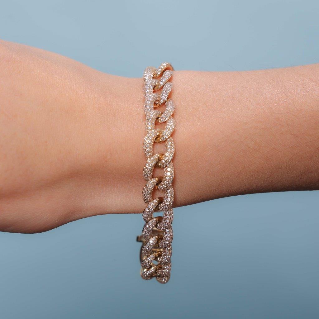 Diamond Link Bracelet (7.36 ct.) in 14K Gold