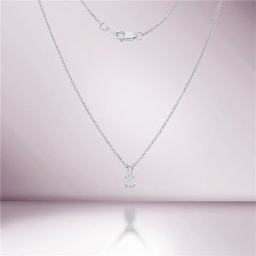 Diamond Solitaire Pendant Necklace (0.05-0.20 ct.) in 14K Gold