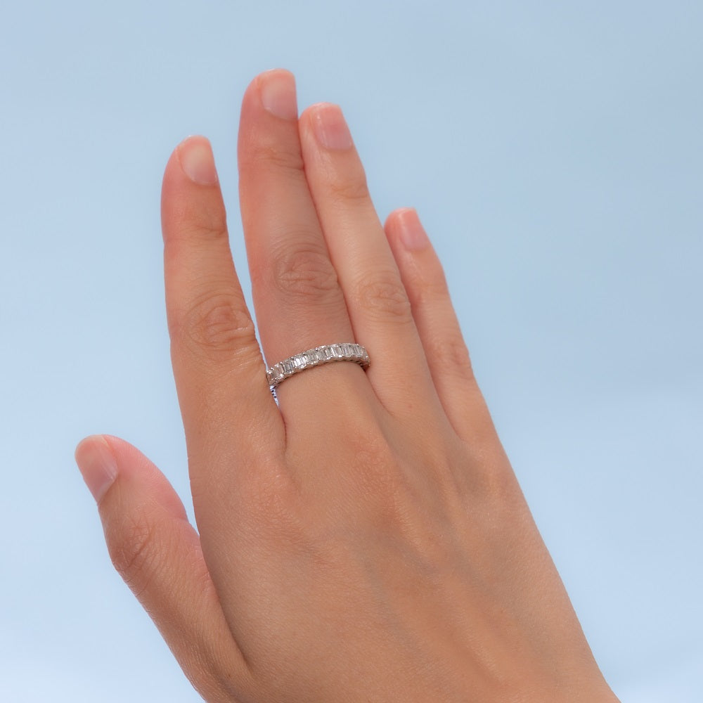 Emerald Cut Diamonds Eternity Band (2.50 ct.) in 14K Gold