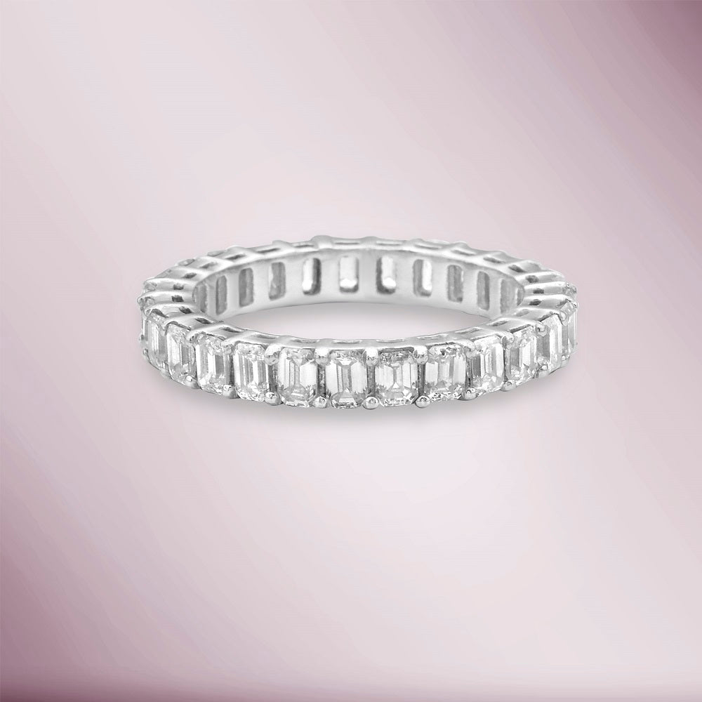 Emerald Cut Diamond Eternity Band (3.60 ct.) in 18K Gold
