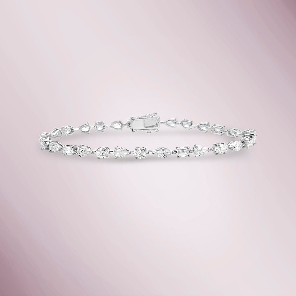 Fancy Multi Shape Diamond Bracelet (5.65 ct.) in 18K Gold