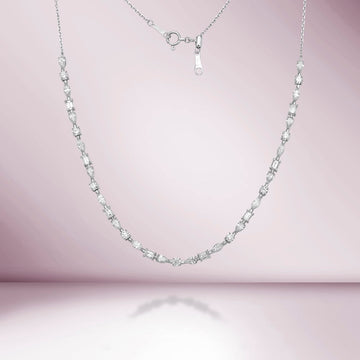 Fancy Multi Shape Diamond Necklace (2.81 ct.) in 18K Gold