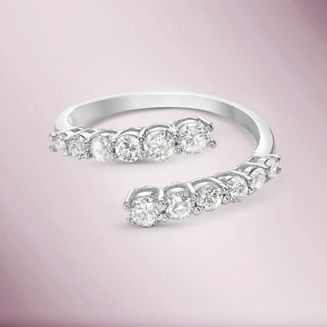 Graduated Diamond Open Wrap Ring (1.00 ct.) 4-Prongs Setting in 14K Gold
