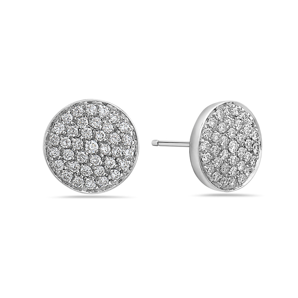  Ready to Ship Diamond Round Shape Stud Earrings (0.89 ct.) in 18K Gold, Made in Italy 