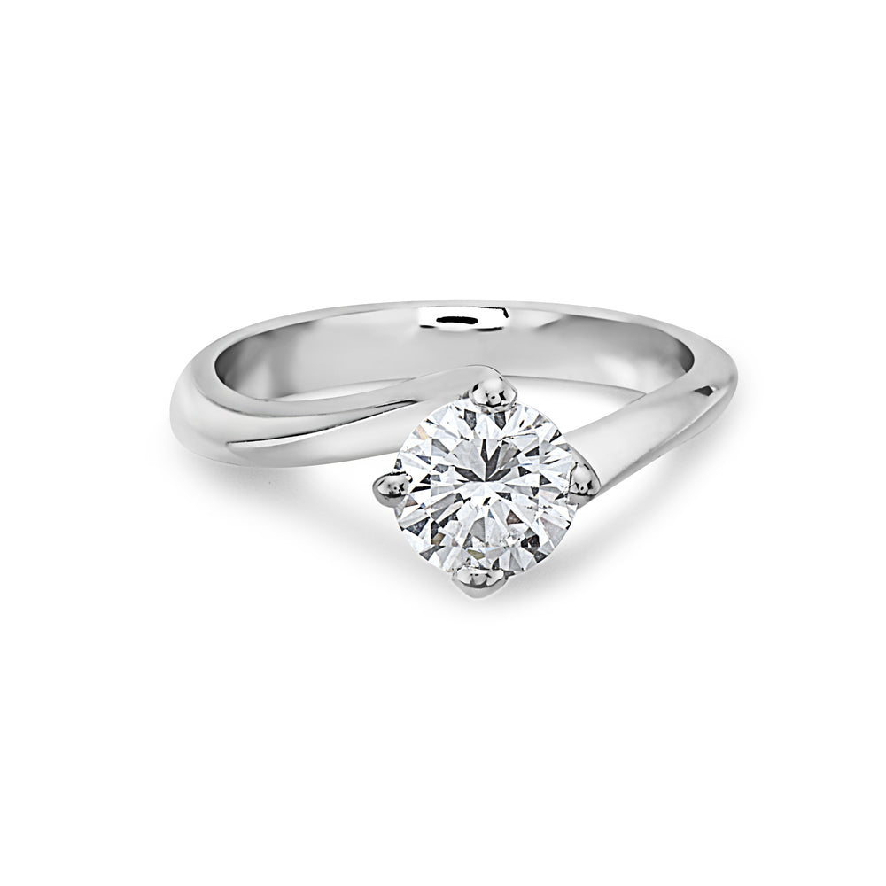 Ready to Ship one of a kind 18k Made in Italy 1.00 ct. twisted solitaire engagement ring