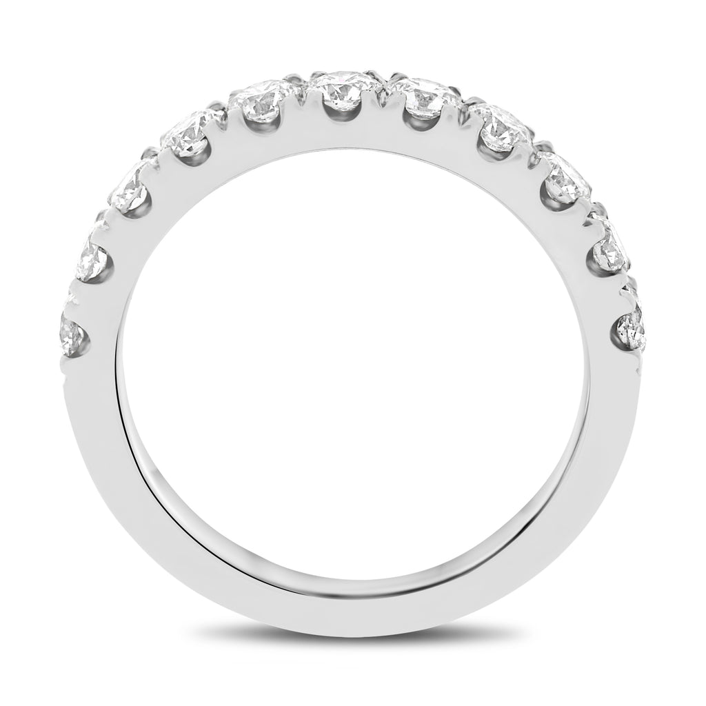 Natural Diamonds Halfway Pave Band in 14K Gold, 3.00 mm wide