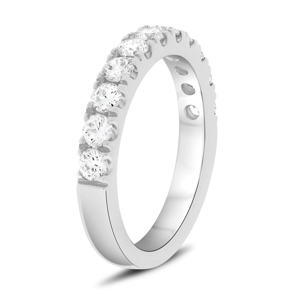 Natural Diamonds Halfway Pave Band in 14K Gold, 3.00 mm wide