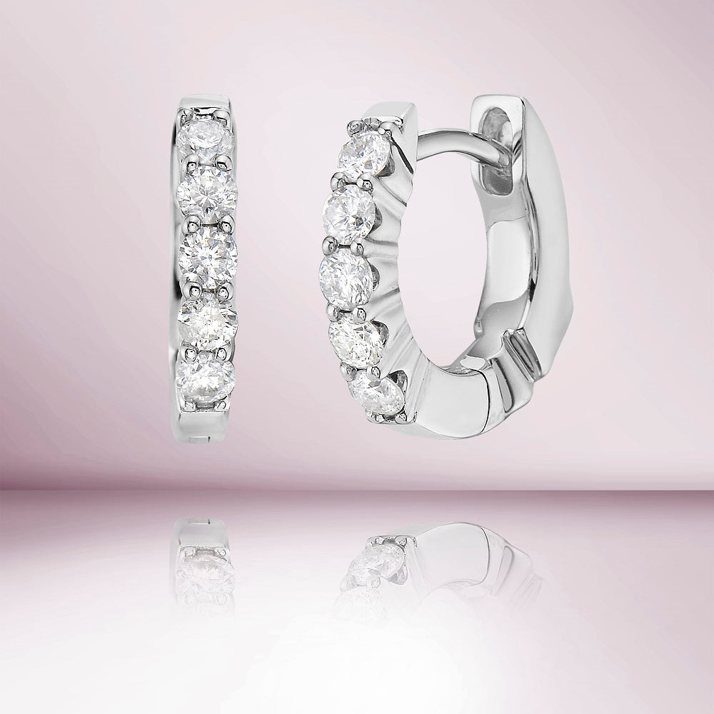 Diamond Huggies Hoop Earrings (0.35 ct.) in 14K Gold