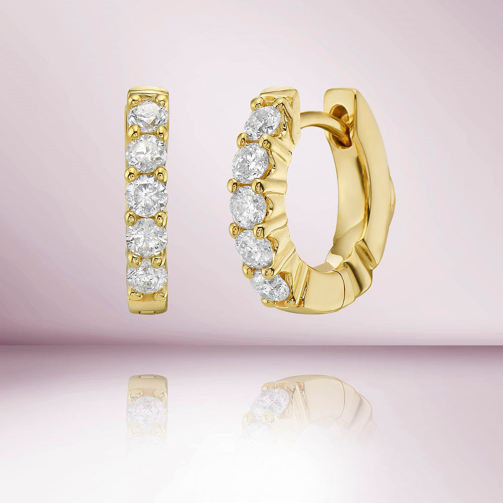 Diamond Huggies Hoop Earrings (0.50 ct.) in 14K Gold