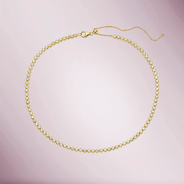 Multiway Diamond Tennis Choker Necklace / Double Wrap Bracelet, (2.53 ct.) Buttercup Setting in 14K Gold