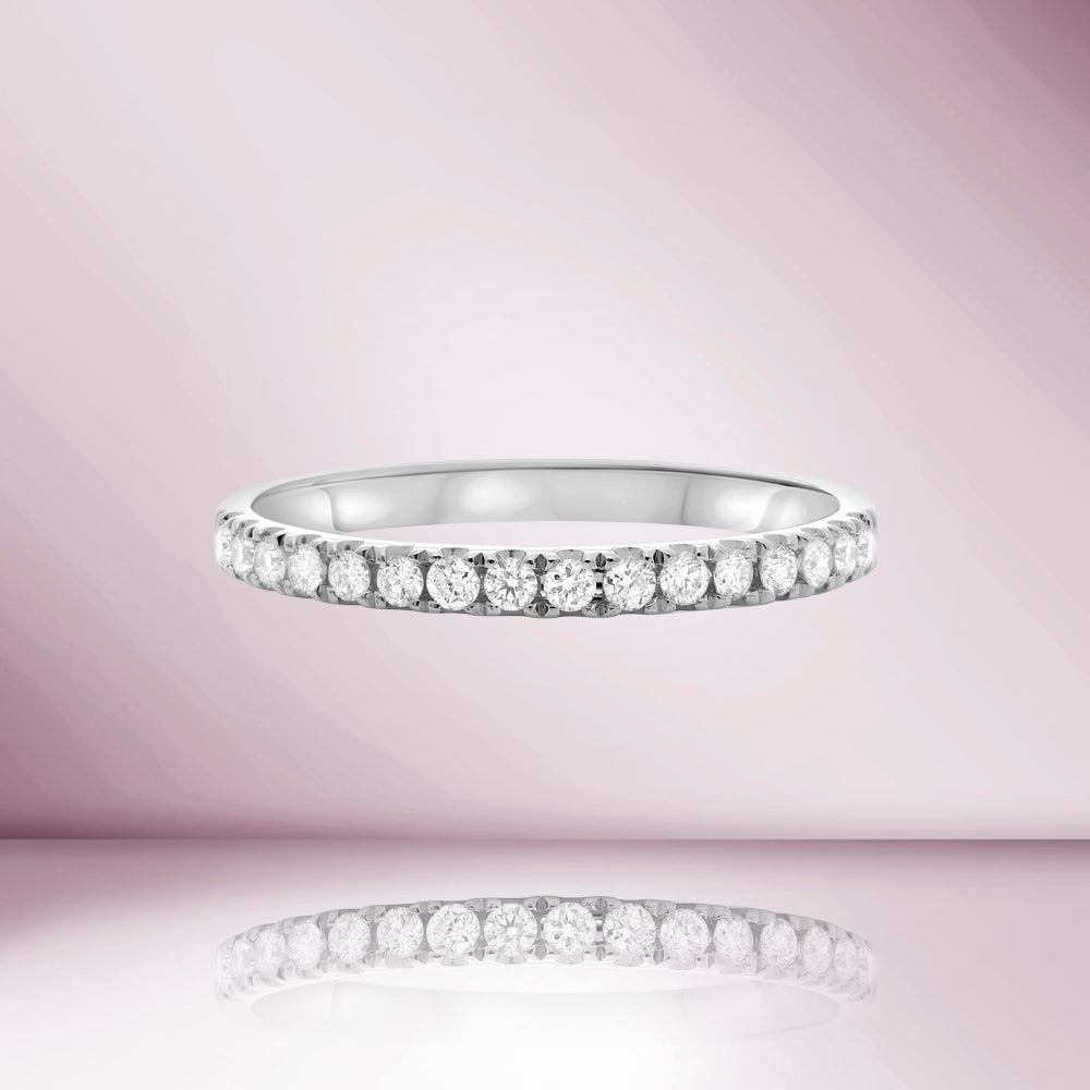 Diamond Halfway Eternity Band in 14K Gold, 2.20 mm wide