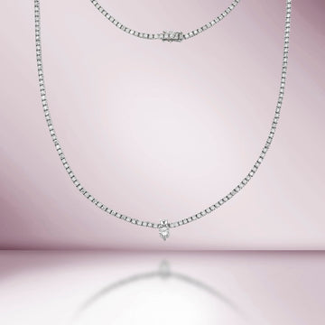 Natural Diamond Solitaire Pendant  (0.20 ct.) in 14K Gold, compatible for Tennis Necklaces