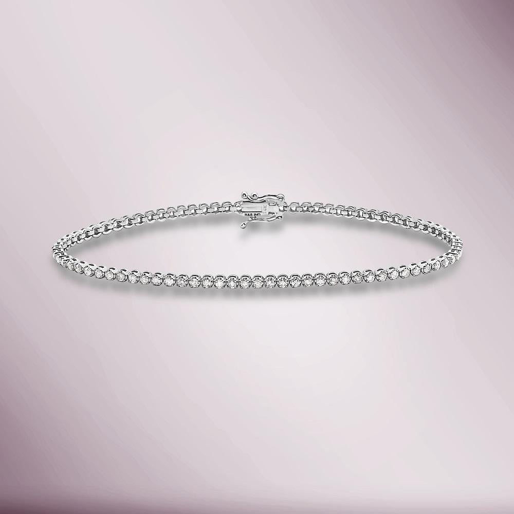 Diamond Tennis Bracelet ( 4.00 ct.) 4.35 mm Buttercup Setting in 14K Gold