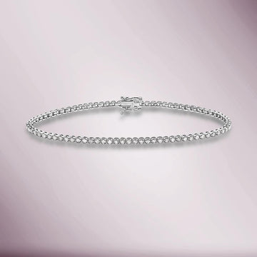 Diamond Tennis Bracelet ( 4.00 ct.) 4.35 mm Buttercup Setting in 14K Gold