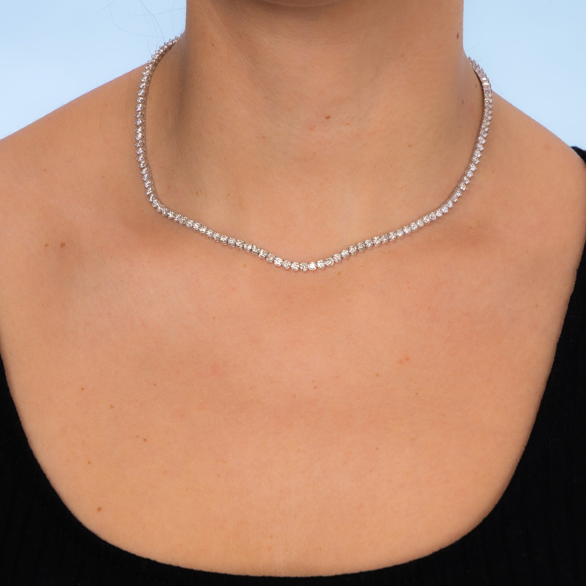 Small diamond tennis chain hot sale