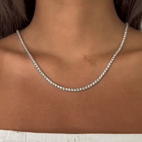 2mm Diamond Tennis Chain Diamond Tennis Necklace Illusion Setting