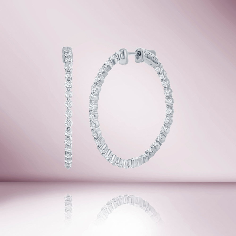 Diamond Inside-Out Hoop Earrings (2.00 ct.) in 14K Gold