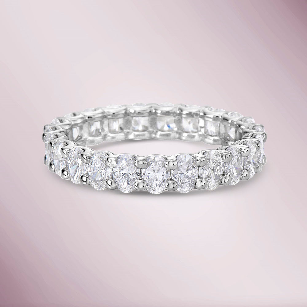 Oval Shape Diamond Eternity Ring Band (2.00 ct.) in Platinum