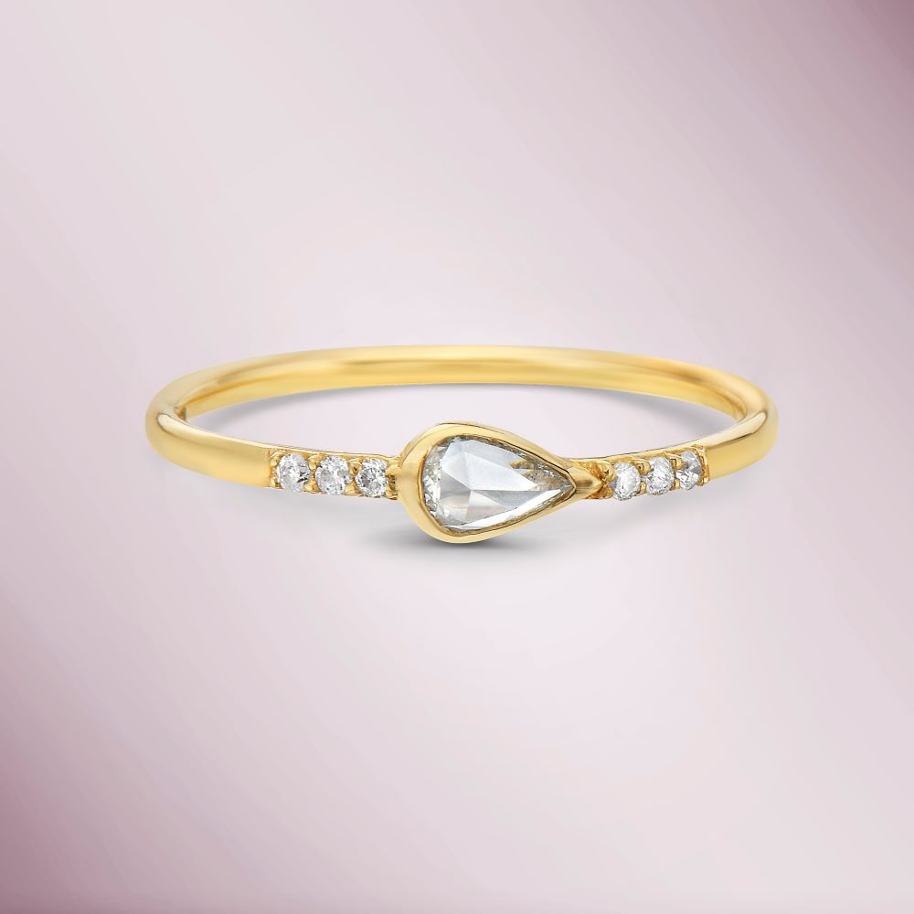 Ready to Ship Pear Shape Diamond Ring (0.20 ct.) in 14K Gold