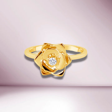 Ready to Ship Flower Diamond Ring (0.07 ct.) 18K Gold