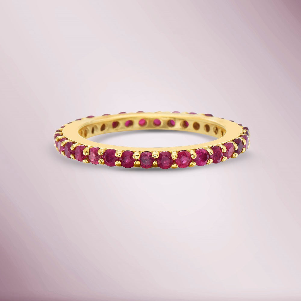 Ruby Eternity Band Ring (1.75 ct.) 4-Prongs Setting in 14K Gold