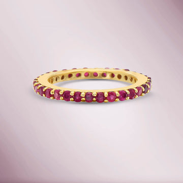 Ruby Eternity Band Ring (1.75 ct.) 4-Prongs Setting in 14K Gold