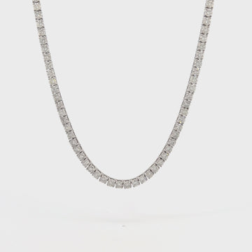Diamond Tennis Necklace (15.00 ct.) 3.2 mm 4-Prongs Setting in 14K Gold