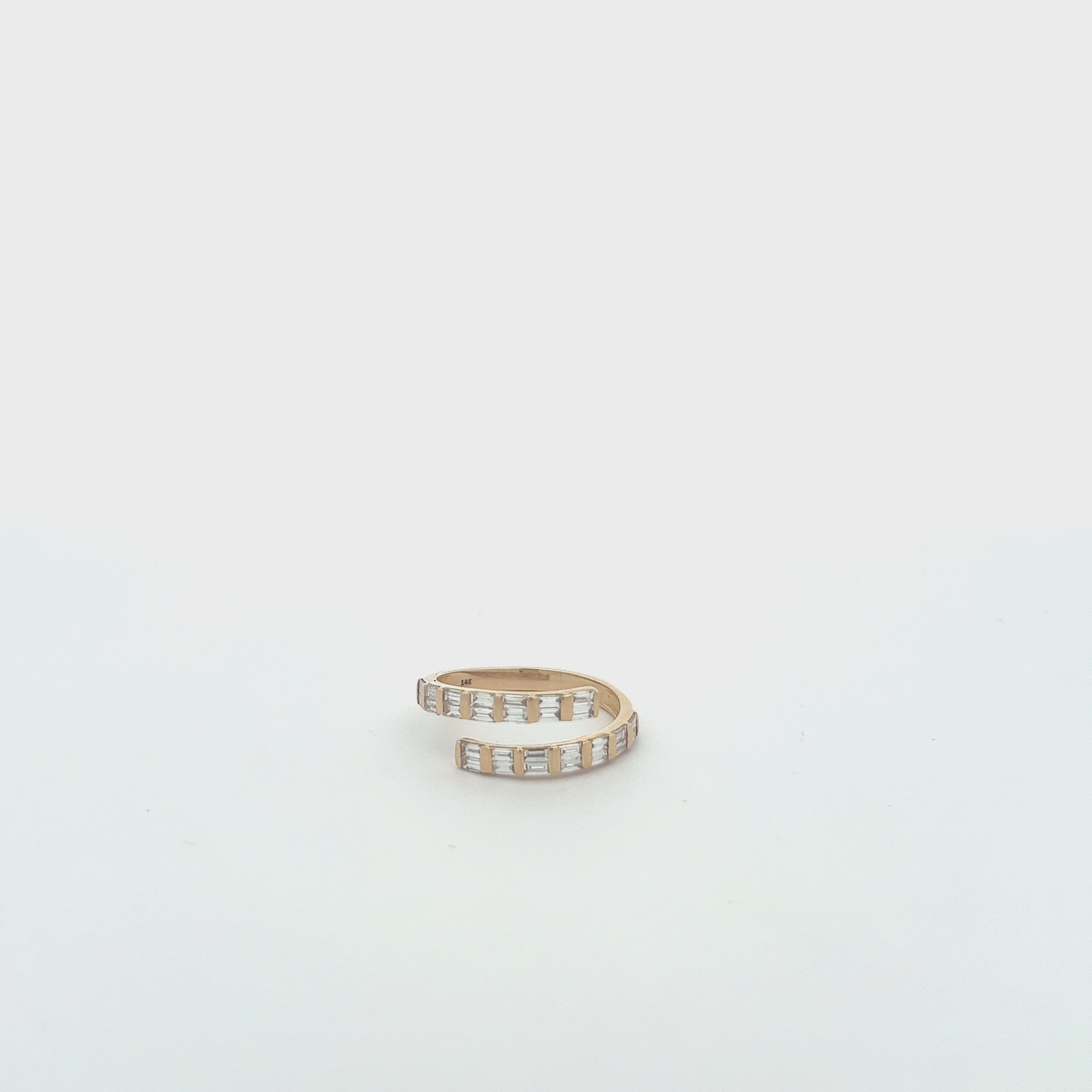 Baguette Diamond Open Wrap Ring (0.79 ct.) Bezel Set in 14K Gold