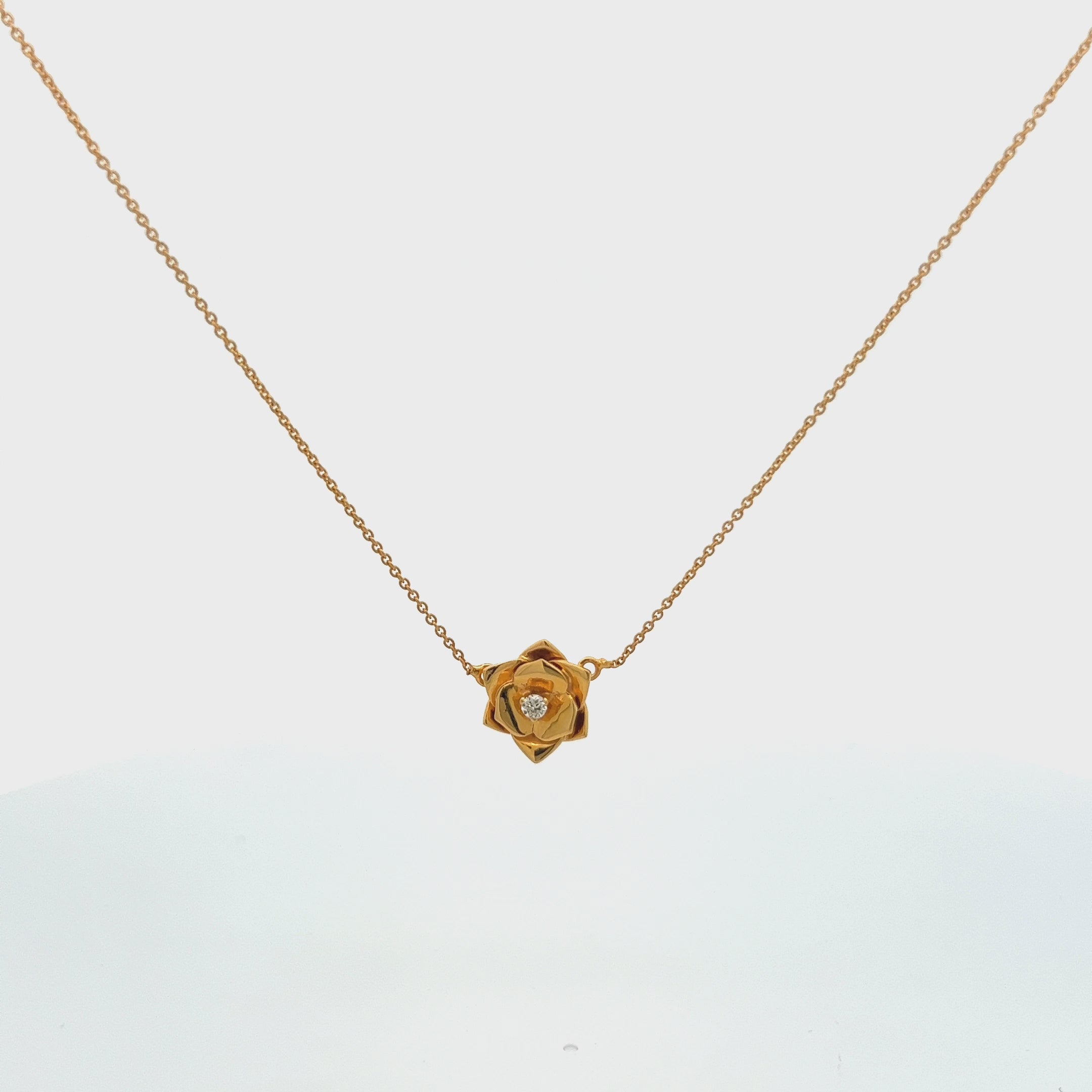 Ready to Ship Flower Diamond Necklace (0.07 ct.) in 18K Gold