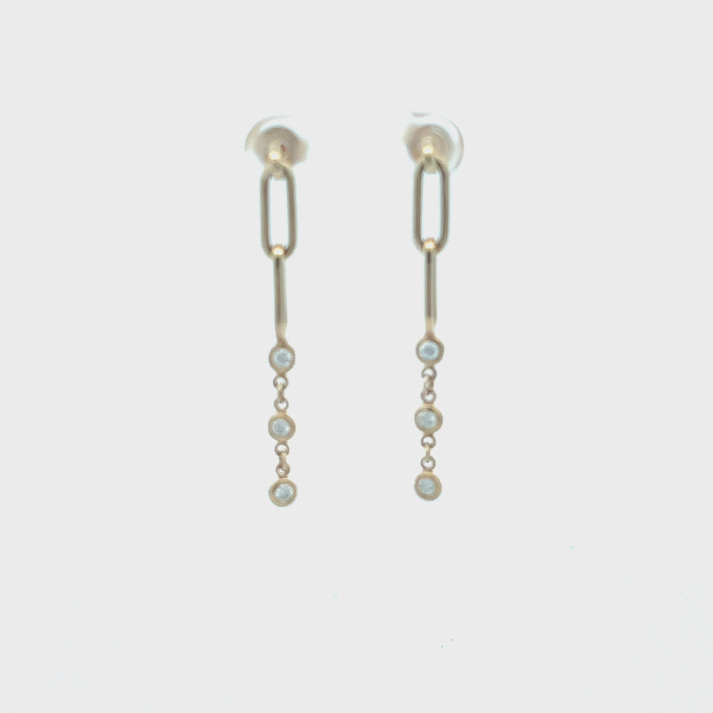 Paper Clip Diamond By The Yard Dangle Earrings (0.30 ct.) in 14K Gold