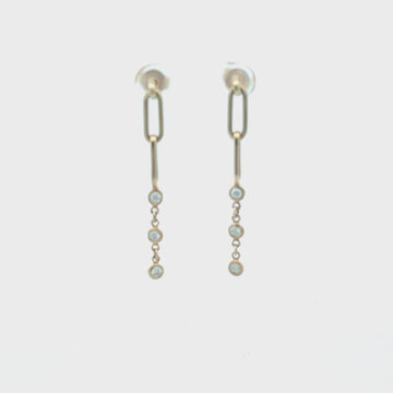 Paper Clip Diamond By The Yard Dangle Earrings (0.30 ct.) in 14K Gold