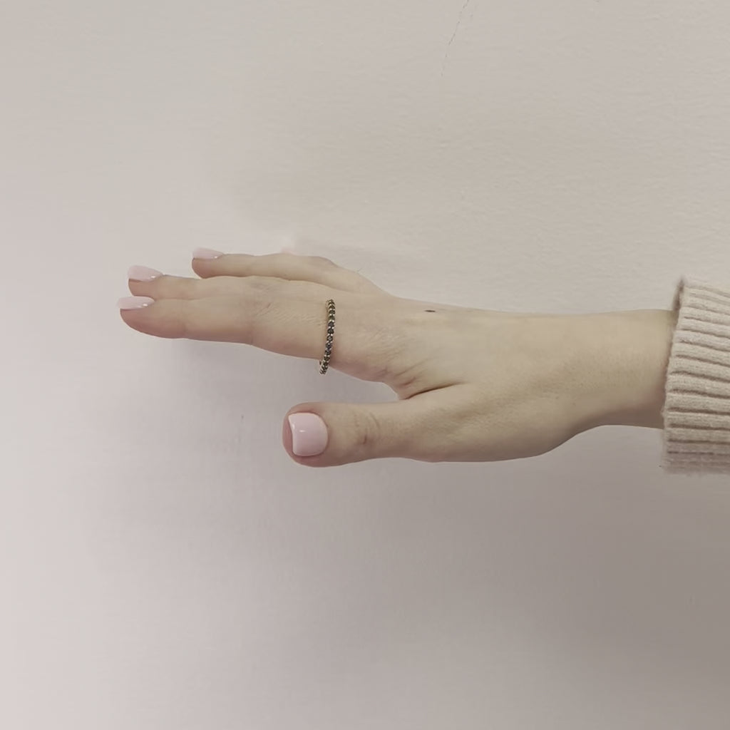 Blue Sapphire Eternity Band Ring (1.25 ct.) 4-Prongs Setting in 14K Gold