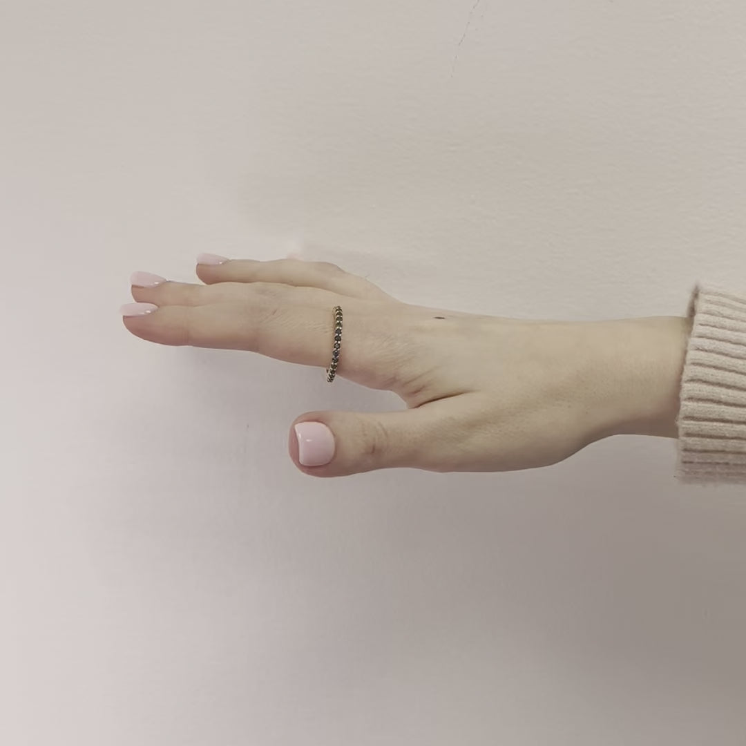 Blue Sapphire Eternity Band Ring (1.25 ct.) 4-Prongs Setting in 14K Gold