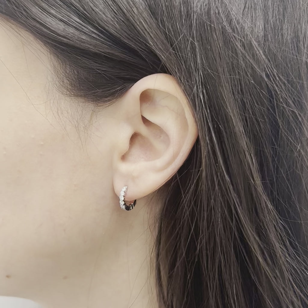 Diamond Huggies Hoop Earrings (0.35 ct.) in 14K Gold