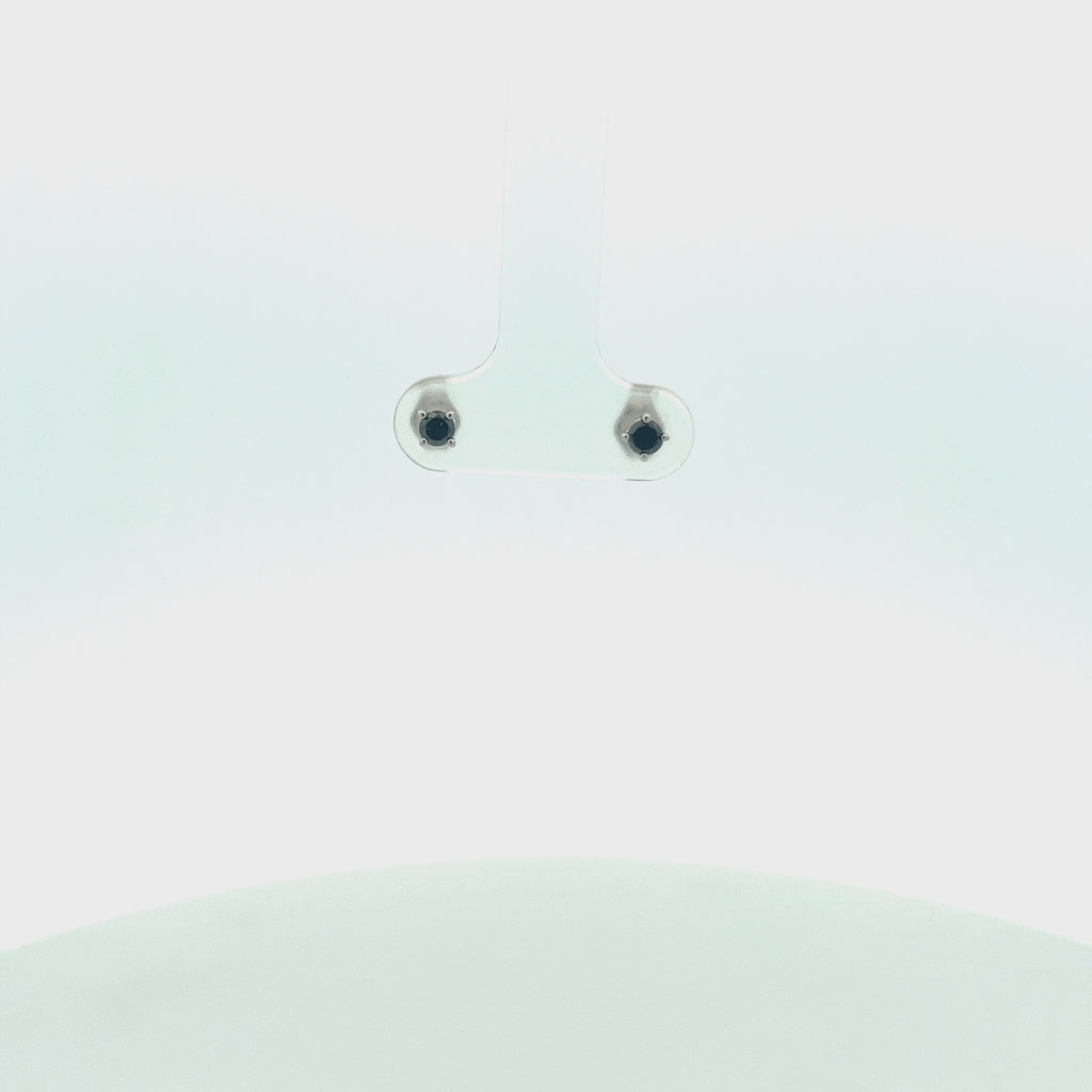 Black Diamond Stud Earrings (0.06 -0.20 ct.) in 14K Gold