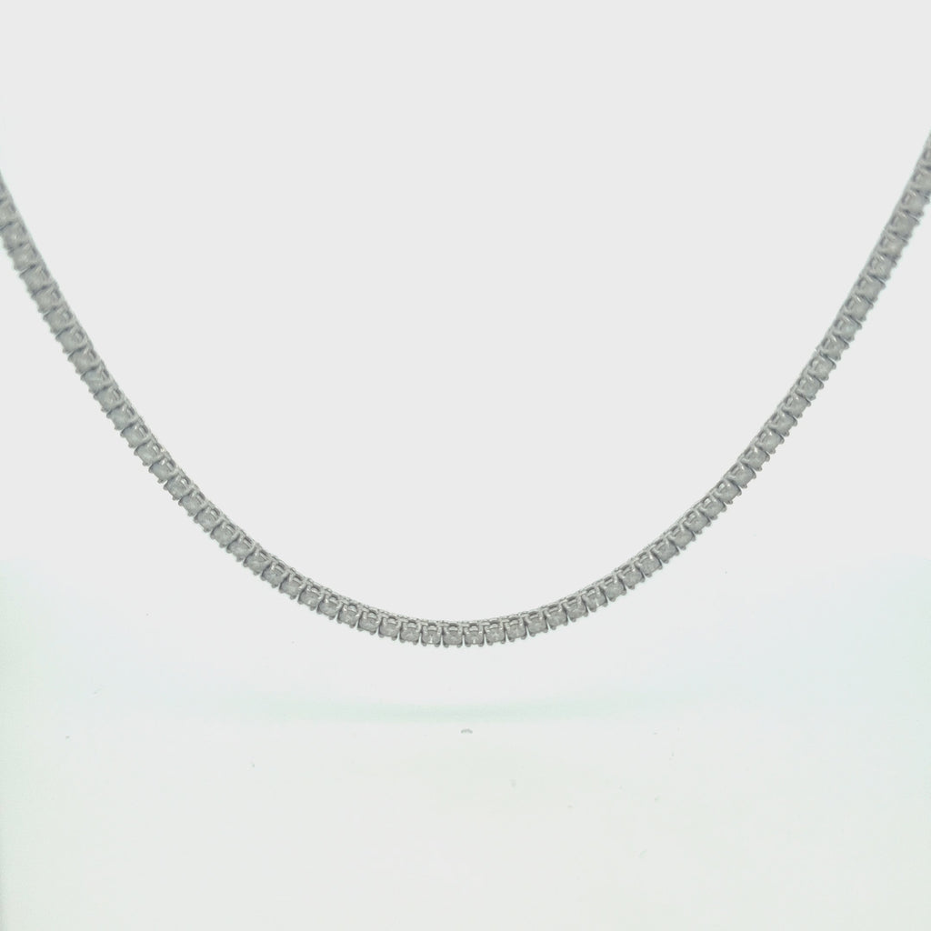 Diamond Tennis Necklace (8.05 ct.) 2.3 mm 4-Prongs Setting in 14K Gold
