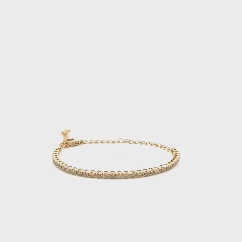 Adjustable Diamond Tennis Bracelet (0.70 ct.) Buttercup Setting in 14K Gold