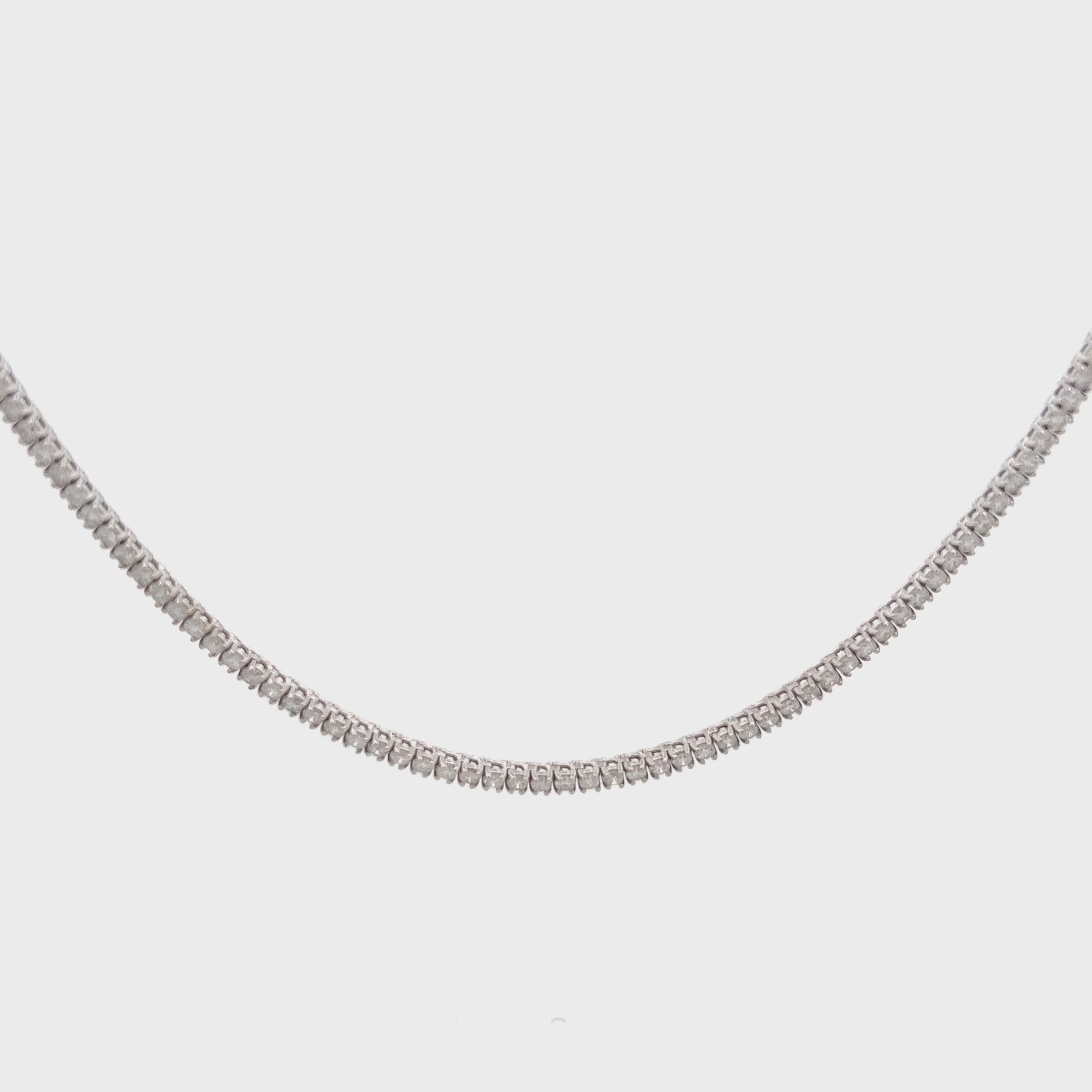 Diamond Tennis Necklace (5.50 ct.) 2 mm 4-Prongs Setting in 14K Gold