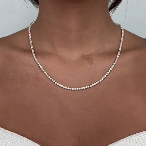 Diamond Tennis Necklace (10.30 ct.) 2.7 mm 4-Prongs Setting in 14K Gold